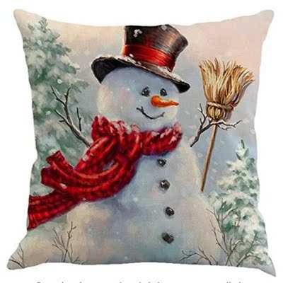 4PCS Christmas Snowman Pillow Pillow Case Set Creative Santa