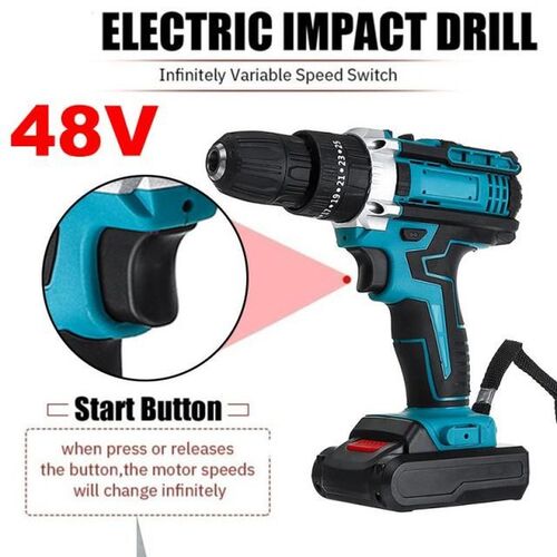 25 3 Torque Drilling Tool 48V 2 Speed Power-Drill Screwdrive