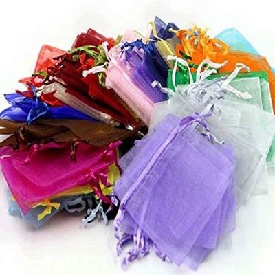 100 Pcs Sachets 2022 Chiffon Ribbon Organza Satin Ribbons