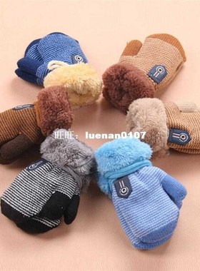 Winter Baby Boys Girls Gloves Kids Full Finger Mittens Warm
