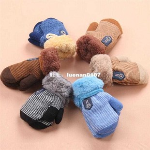 Winter Baby Boys Girls Gloves Kids Full Finger Mittens Warm