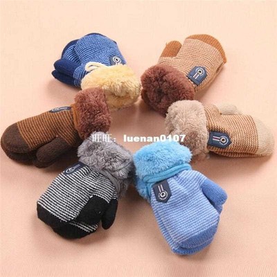 Winter Baby Boys Girls Gloves Kids Full Finger Mittens Warm