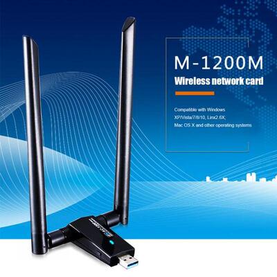 USB WiFi Receiver Dongle 1200M RTL8812AU 2.4 5.8GHz Dual Ban