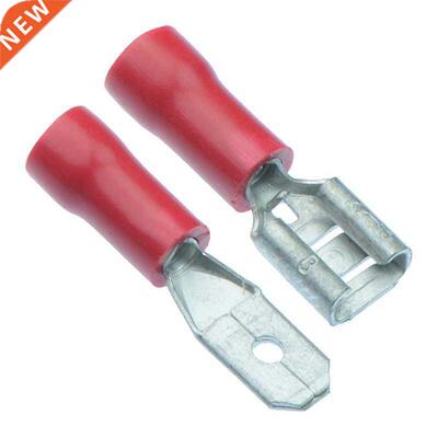 50 x PAIRS Red 4.8mm Male   Female Insulated Crimp Spade Con