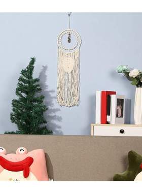 Boho Style Macrame Woven Leaf Tassel Peacocks Wall Hanging T