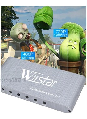 1080p HDMI 4x1 Quad Multi-viewer Switcher 4 In 1 Out Seamles