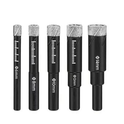 6/8/10/12/14mm Vacuum Brazed Diamond Dry Drill Bits Hex Shan