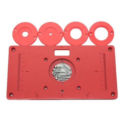 Metal Router Table Insert Plate with 4 Rings Screws for Wood