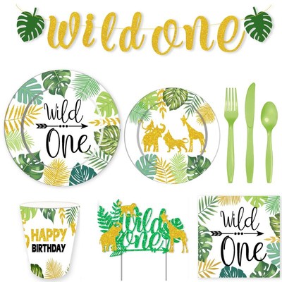 Wild One Banner One 1st  Birthday Garlands 1 Year Old Wild O