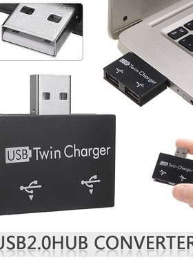 1pc Dual USB 2.0 HUB Male to Femal Charger Connector DC 5V C