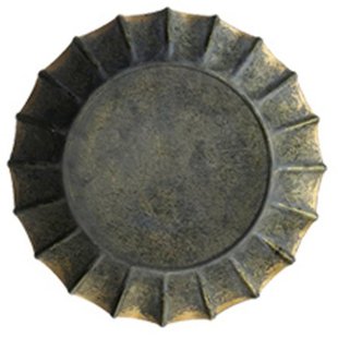 Unique Floral Rim Handcrafted Vintage Antique Metal Tray Rib