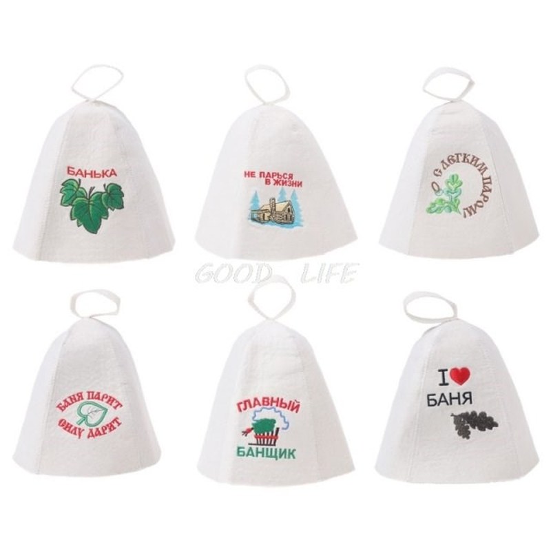 Wool Felt Sauna Hat Anti Heat Russian Banya Cap For Bath Hou