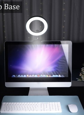 Computer 360° Protable Selfie Ring Light Clip LED Dimmab