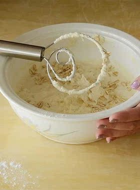 1PC Stainless Steel Egg Beater Flour Dough Whisk Stirrer