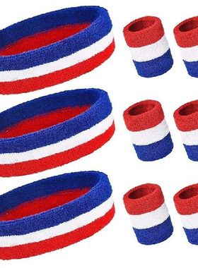 Striped Sweatbands Set,Including Sports Headbands and
