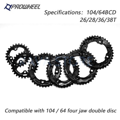 104/64BCD MTB Bicycle Sprockets Double Chainwheel 26T 28T 36