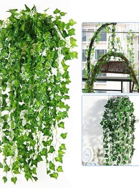12 pieces of artificial plants hanging often ivy leaves simu