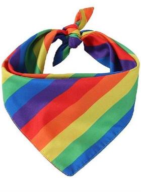 1pc Pet Dog Bandana Collar Neckerchief Rainbow Triangle