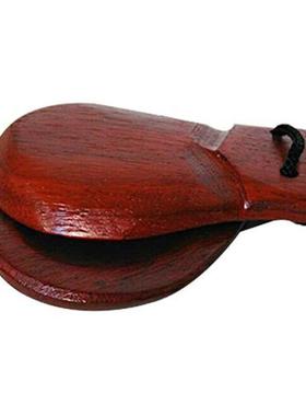 Orff world A Pc Wooden Castanets Wood Percussion Flamenco M