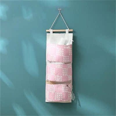 3/5/7 Pockets Cotton Wall Mounted Storage Bag Home Room