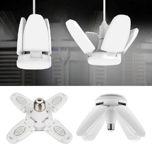 E27 LED Garage Light Industrial LED Bulb Foldable Fan Blade