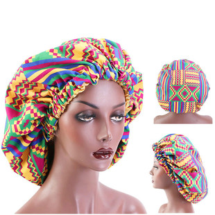 African Pattern Print Bonnet Hijabs Hat Women Night Sleep Ca