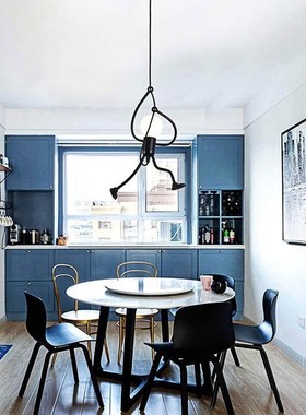 Iron Black little man Chandelier Lighting Vintage Loft Penda