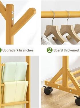 Coat Rack Clothes Hanger Floor Standing Clothes Hanging Wood