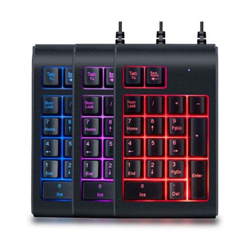 Three Colors RGB Backlit USB Wired Keyboard Waterproof Numbe