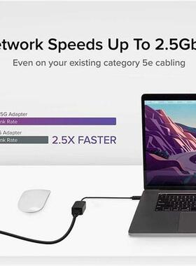 2 in 1 USB3.0/Type-C to Gigabit Ethernet Adapter 2500Mbps RJ