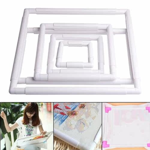 Handhold Square Shape Embroidery Plastic Frame Hoop Cross St