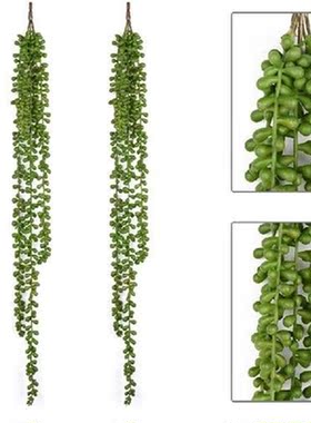 FunPa 2Pcs Artificial Hanging Green Plant Fake Succulent