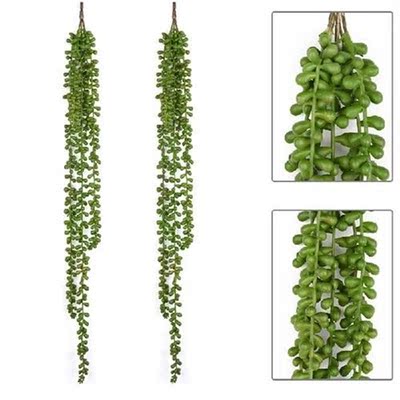 FunPa 2Pcs Artificial Hanging Green Plant Fake Succulent