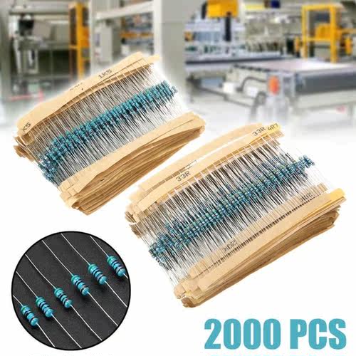 2000pcs 100 Values 1 Ohm~1M Ohm Metal Film Resistors Resista