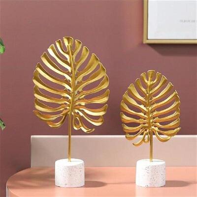 Iron Monstera Leaf Model Figurines Manual Craft Home