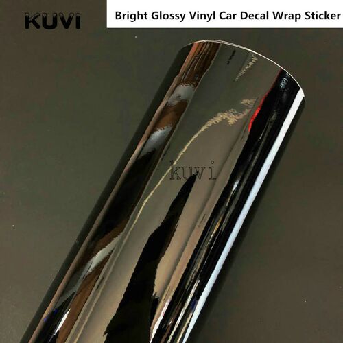 152cm Bright Glossy Vinyl Car Decal Wrap er Black White Glos
