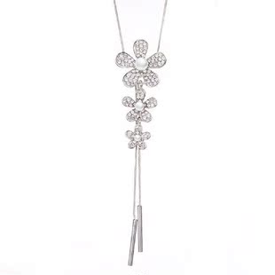 Fashion Flowers Faux Pearl Rhinestone Necklace Choker