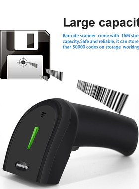 2D Wireless Barcode Scanner,30-100 meters Transfer Distance,