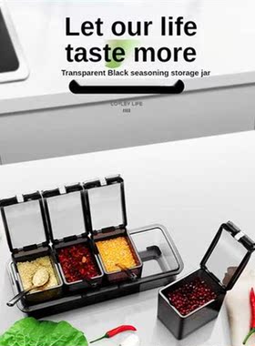 94PC 4 Piece Seasoning Rack Spice Pots Storage Container Con