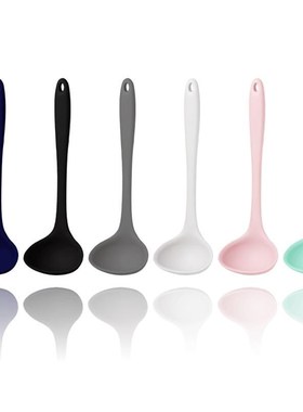 1pcs 6Colors Non-slip Long Handle Soup Spoon Wheat Straw Ric