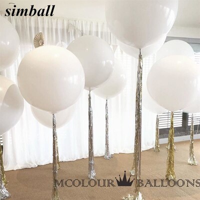 10pcs 36 Inch 90cm Big White Balloon Latex Balloons Wedding