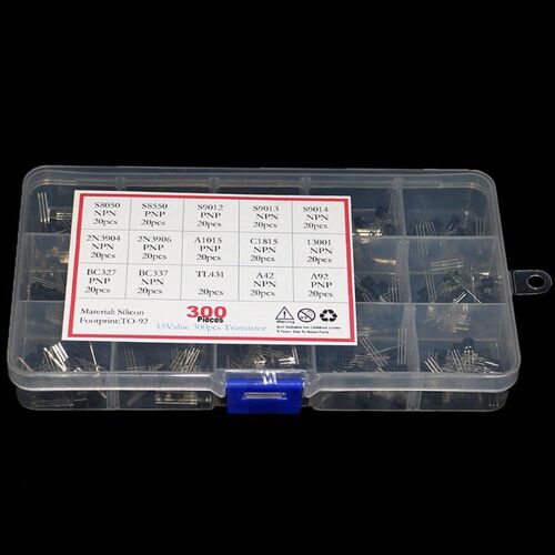 300pcs 15 Values Transistor Assorted Kit TO-92 S9012 S9013 S