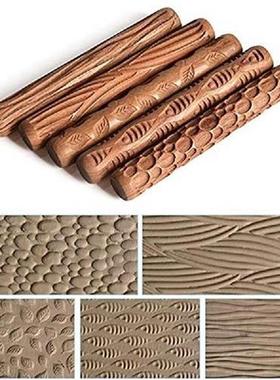 Ceramic Tools Wood Carving Pottery Wood Texture Mud Roller