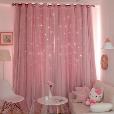 1x2M Star Curtains Blackout Curtains Window Tulle Curtains f