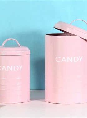 Pink Metal S M Candy Biscuits Snacks Storage Bottles & J