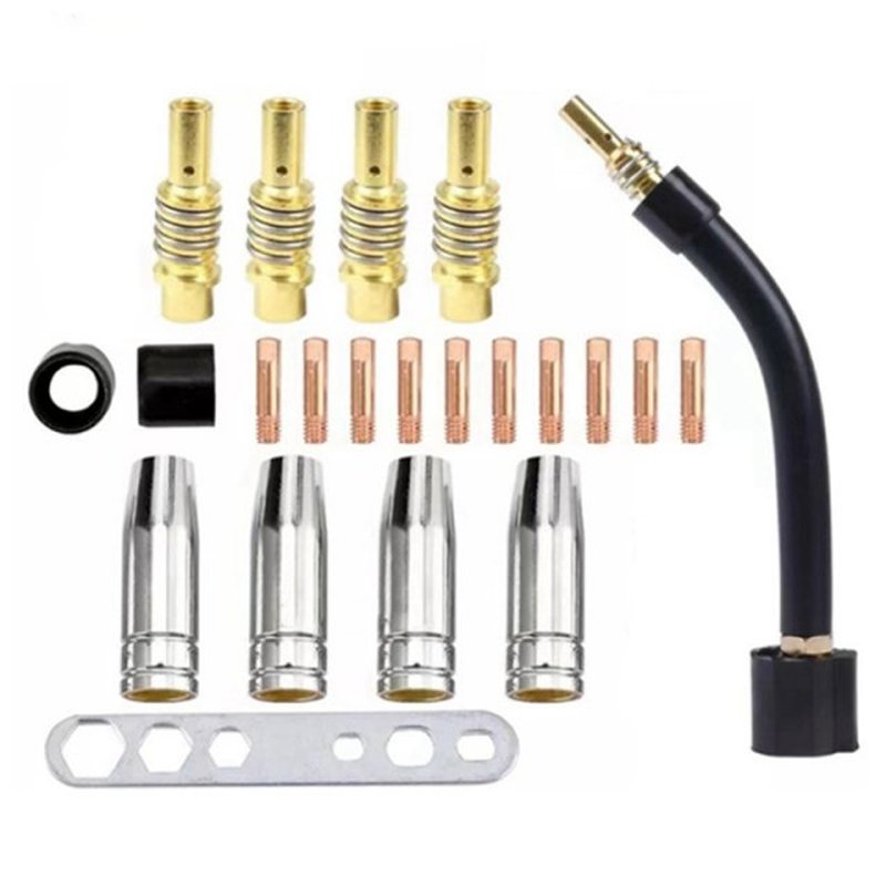 22Pcs MIG MB15AK Set Nozzles for Welding Torch Cap Tip Conta