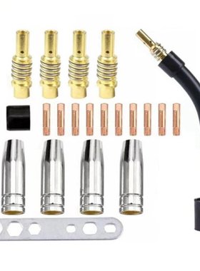 22Pcs MIG MB15AK Set Nozzles for Welding Torch Cap Tip Conta