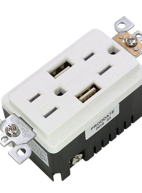 15A 125V Dual USB Charge 3 Wire Tamper Resistant Duplex Rece
