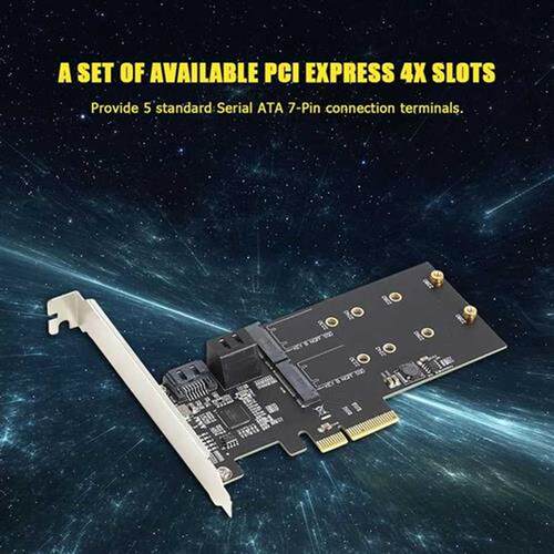 ST3.0 2 M.2 B Key dpter Expnsion Module PCI-E 4X to 3-P