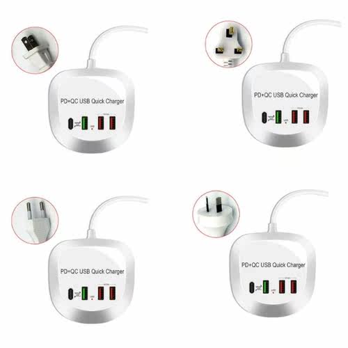 4 Ports Fast Charge PD QC3.0 Mobile Adapter 3100 (mA) Mobile